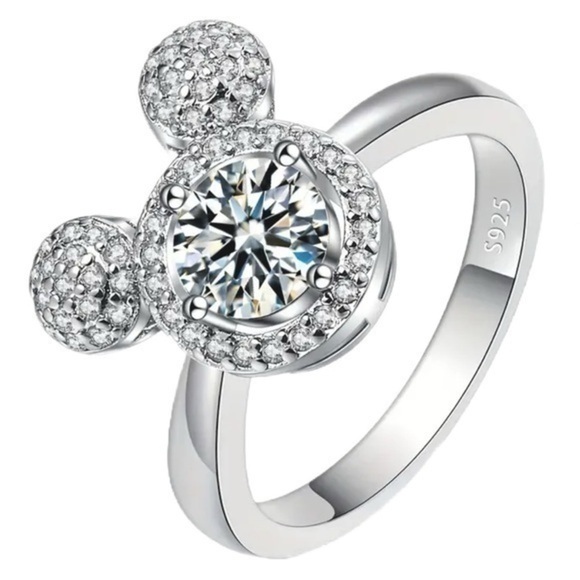 Women’s 925 Sterling Silver Mickey Mouse Halo Ring - Size 7 - NWT - Picture 1 of 5